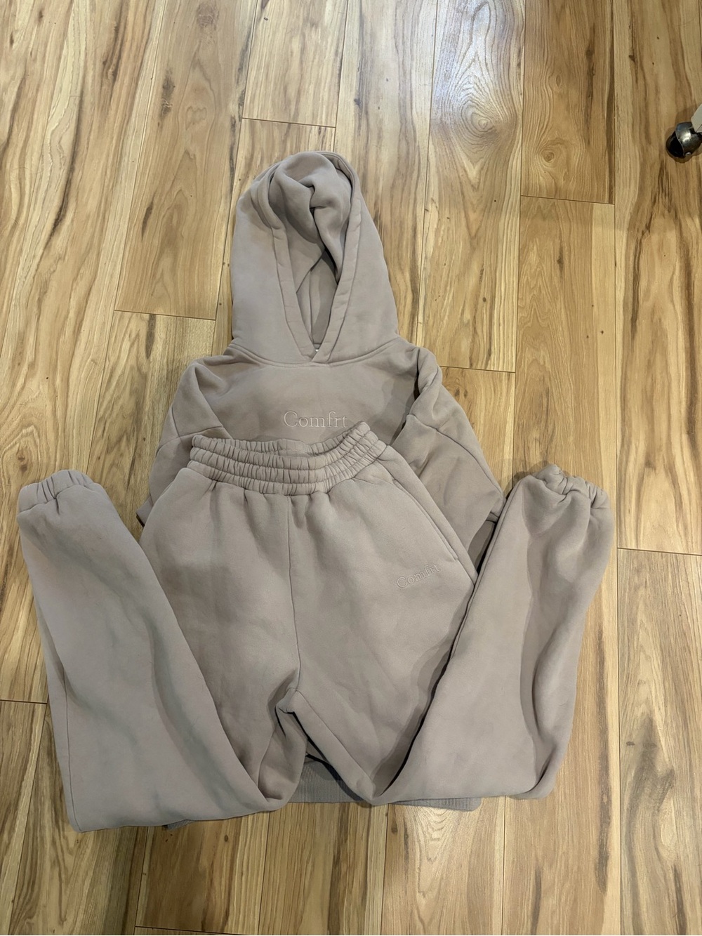 Comfrt Taupe Women's Fleece Jogger Pants